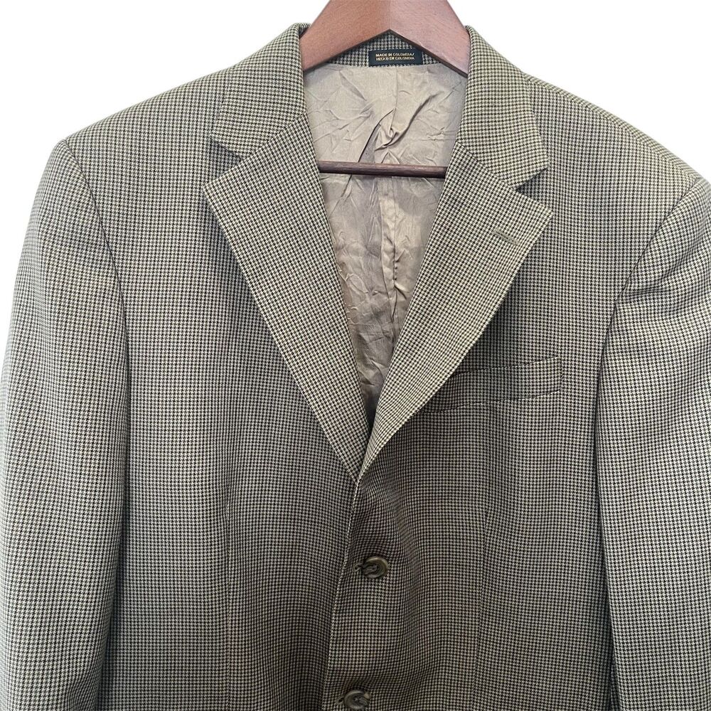 VTG Stafford Classic Fit Mens Worsted Wool Suit Jacket Brown Blazer Size 40s